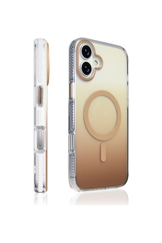 Zore İphone 16 Plus Kılıf M-safe Şarj Özellikli Transparan Renk Geçişli Nvth Toros Kapak - Siyah