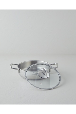 English Home Glow Çelik Sığ Tencere 24x6 Cm Silver Silver