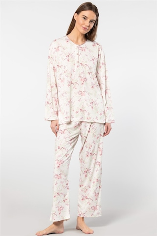 Türen 3388 Kadın Battal Çiçekli Patlı Uzun Kollu Pijama Takımı-pembe Pembe
