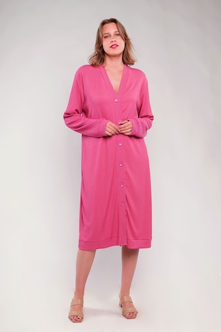 Gabria Ön Düğmeli Seul Uzun Hırka Gül