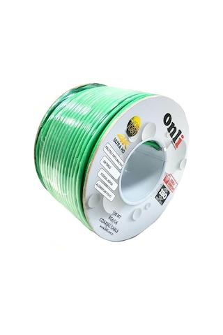 Onli Rg6U6 Yeşil Anten Kablosu 100 Metre 80 Tel