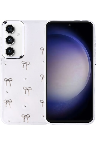 Galaxy S23 Fe Uyumlu Kılıf Airbag Tasarımlı Simli Şeffaf Sys Kutup Kapak - Fiyonk Fiyonk