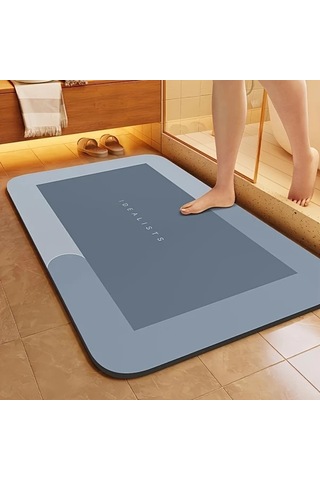 Elmpaly 1 Adet Kaymaz Diatomite Banyo Paspası - Hızlı Kuruyan Yumuşak Gri Pembe 50x80 Cm Gri Pembe