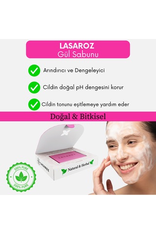 Gül Sabunu Doğal Bitkisel Arındırıcı Dengeleyici Sabun 100 Gr