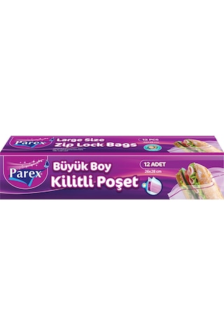 Kilitli Buzdolabı Poşet Büyük Boy 12'li 26 X 28 Cm 24 Paket 1 Koli