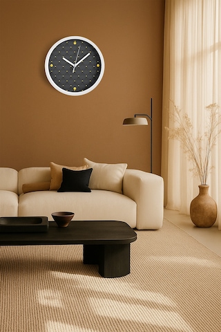 Modern Duvar Saati - 35cm - Önü Camlı Beyaz Kasa - Sessiz Mekanizma-jh0638 Beyaz