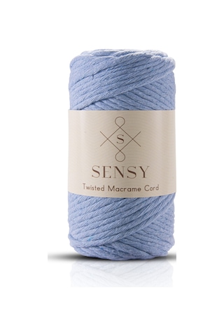 Sensy Premium Taranan Makrome Ipi Tek Büküm Makrame Taranabilir Hobi Ipi 2li Set 500 Gr. Bebe Mavisi