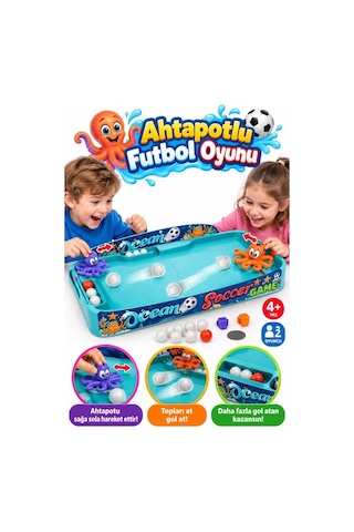 Ocean Soccer Game Taşınabilir 2 Oyunculu El Göz Koordinasyonu Destekleyen Ahtapot Masa Futbolu Oyunu