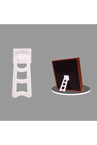Beyaz 5 Adet Fotoğraf Çerçevesi Standı Açı Yapışkanlı Destek Fotoğraf Ekranı Stand Braketi Arka Bacak Ayak L