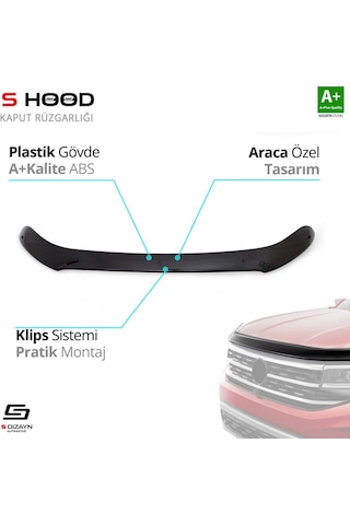 S-dizayn Ford Ranger Abs Plastik Kaput Rüzgarlığı 2016 Üzeri A+kalite