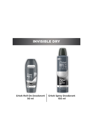 Dove Men +care Advanced Erkek Deodorant Invisible Dry 150 Ml + Invisible Dry Roll On 50 Ml