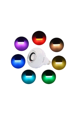 Ampul Şeklinde Kumandalı Bluetooth Hoparlör Lisinya Beyaz