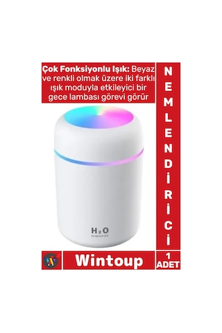 Nemlendirici Sessiz Aromaterapi Gece Lambası Otomatik Kapanan Mini Masaüstü Usb Hava Nemlendirici