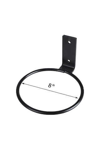 Tenfowee 8 İnç Duvara Monte Çiçeklik Halkası - 3'lü Set, Demir Yapı, Siyah Renk, Dikey Alan Kullanımı İçin İdeal Siyah