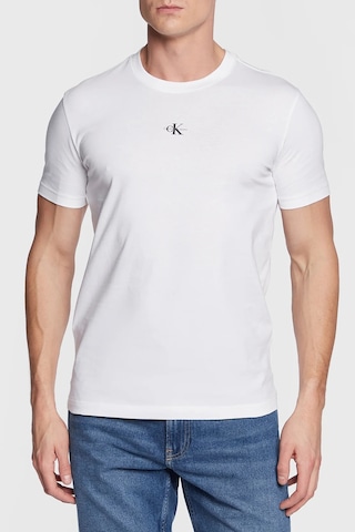 Calvin Klein Erkek T Shirt J30J322466 YAF BEYAZ Beyaz