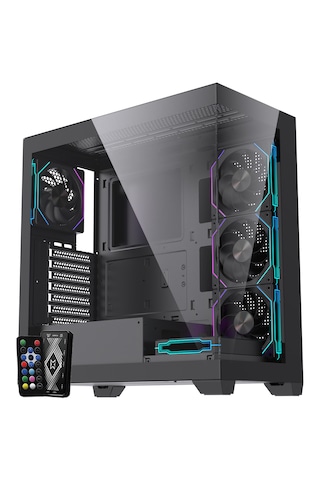 Gameline Elıte 5x Rgb Fan Kumandalı Usb 3.0 Atx Gaming Bilgisayar Kasası Siyah