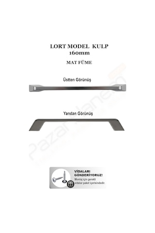 Çizgili Lort Model Mobilya Dolap Çekmece Kulpu 160 Mm - Altın 1 Adet + Montaj Vidası Füme