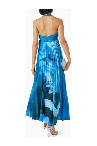 Acler Askham Maxi Elbise - 100% Polyester - Plise Tasarım - Altın Donanım - Şıklık Için Ideal Mavi