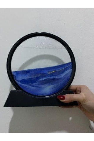 3d Kum Saati Dekoratif 17cm Sanatsal Rahatlatıcı Deniz Akan Hareketli Kum Sanatı