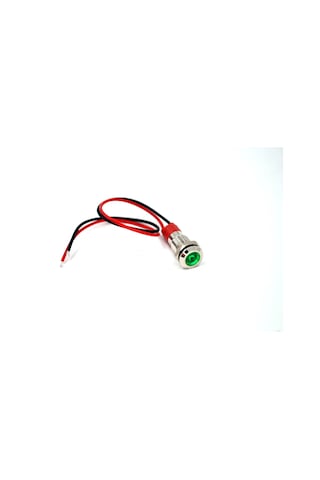 Kablolu 8mm Mini Metal Yeşil Göz Lamba Led 12v 24v