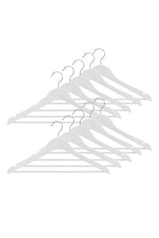 Ahşap Görünümlüplastik Elbise Askısı A Kalite 10adet Al4493 Beyaz