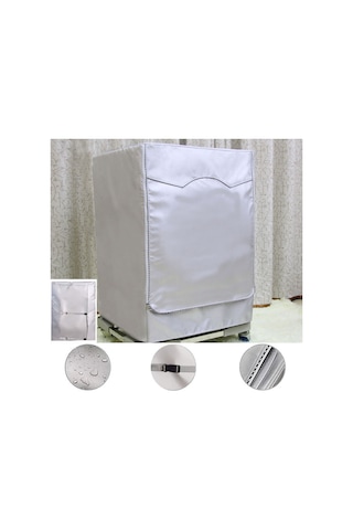 Sones 420d Silindir Kazanlı Çamaşır Makinesi Toz Geçirmez Kapak Su Geçirmez Güneş Geçirmez Kapak Bezi, Boyut: 60x53x85cm Gümüş