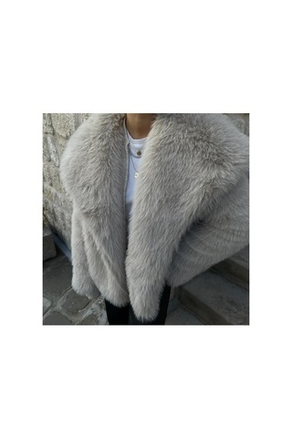 Zaya Collection Premium Suni Lolita Kürk Mont Bej