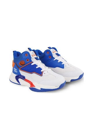Cool London Çocuk Boğazlı Sneaker Spor Ayakkabı Beyaz - Sax Mavi Beyaz - Saks