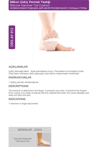 Silikon Çekiç Parmak Yastığı Çift Parmak Ucu  İçin Orx -ay912 Standart