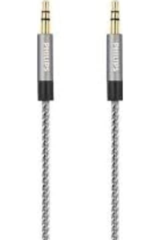 Philips Uyumlu Swr2114B Örgülü 3.5 Jack Aux Ses Kablosu Gri 1 Metre (488311859)