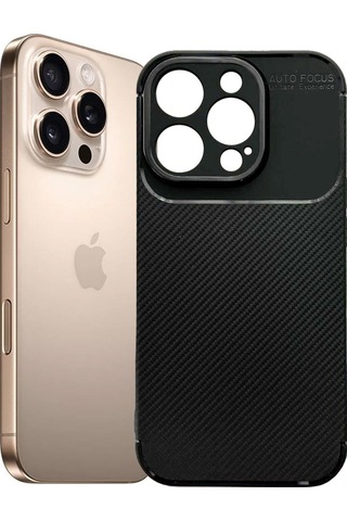 Apple Uyumlu iPhone 16 Pro Kılıf Focus Carbon Silikon Kapak