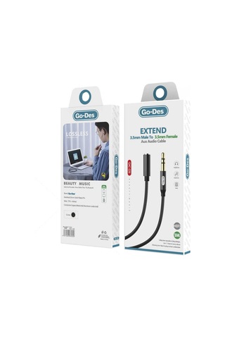 Go Des GAC-226 3.5 mm Male to Female Aux Kablo Audio Stereo 100 cm Ses Kablosu Erkek - Dişi - ZORE-220416
