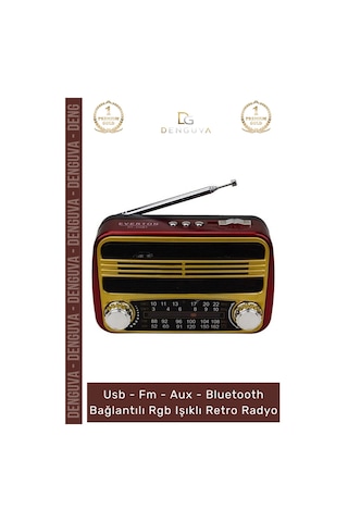 Radyo Nostaljik Radyo Çift Hoparlörlü Bluetooth Usb Tf Card Girişli Mp3 Player Müzik Kutusu