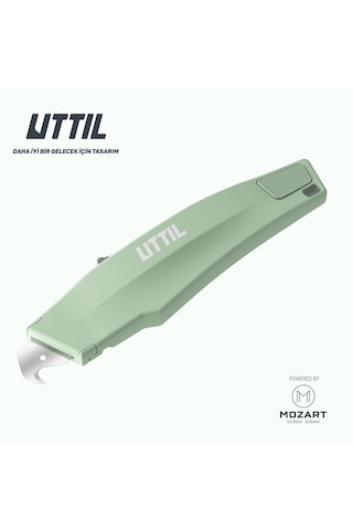 Uttıl Pruk06-h Otomatik Geri Çekmeli Kanca Bıçaklı Güvenlik Maket Bıçağı Güçlü Vidasız Gövde