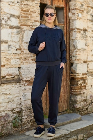Cossy By Aqua 26040 Kadın Uzun Kollu Kapişonlu Eşofman Takımı-lacivert Lacivert