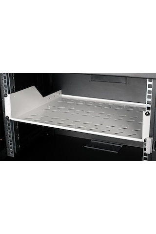 Lande 2u Sabit Raf 19'' Rack Uyumlu 350 Mm Derinlik 15 Kg Taşıma Kapasitesi Açık Gri Ral 7035