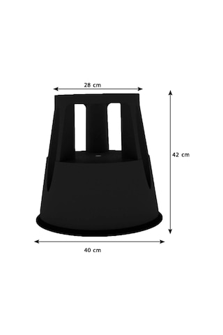 Basamaklı Kaymaz Tabure Siyah çok Renkli