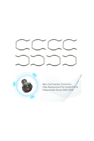 Shineyee 8 Adet Yakıt Enjektörü Bağlantı Klipsi - Metal U Tipi Kilit Kelepçesi
