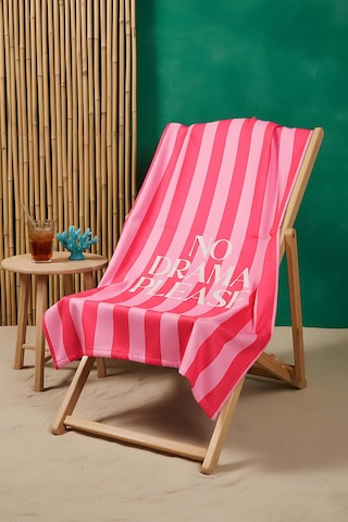 No Drama Please Çizgili Plaj Havlusu 70x150 Cm Pembe