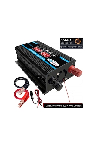 Besthome1 4000w Yüksek Frekans Modifiye Sinüs İnvertör 12v Dc 220v Ac Çevirici Araç Şarj Cihazı, 2.1a Çift Usb, Pil Kıskaç Perf