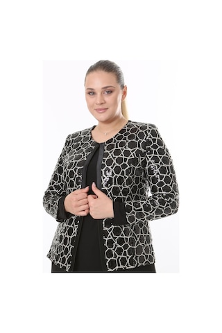 Ladies First Büyük Beden 3910 Siyah Ceket+bluz Takım 001