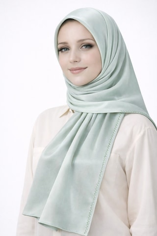 Mim Eşarp Mısırlı Eşarpları Taşlı Jan Jan Abiye Şal 75x190 Cm Krem