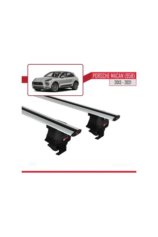 Porsche Macan 95b 2013-2021 Arası İle Uyumlu Ace-4 Ara Atkı Tavan Barı Gri