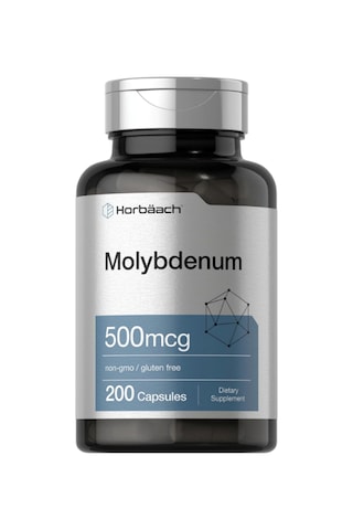 Horbaach Molybdenum 500mcg Quick Release 200 Capsules Amin... Aromasız