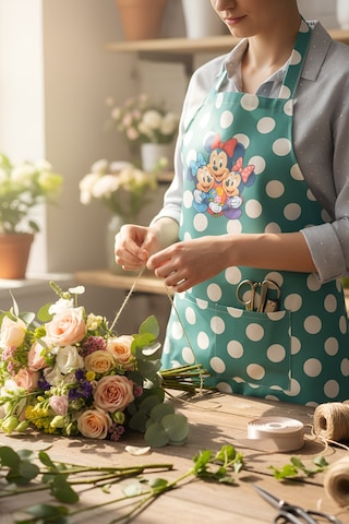 Su Yeşili Gabardin Puantiyeli Kumaş Mutfak Aşçı Önlüğü Master Chef Su Yeşili