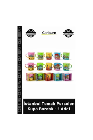Özel Üretim Şehir Tasarım  Kalite Seramik Kahve İstanbul Temalı Porselen Kupa Bardak 1 Adet