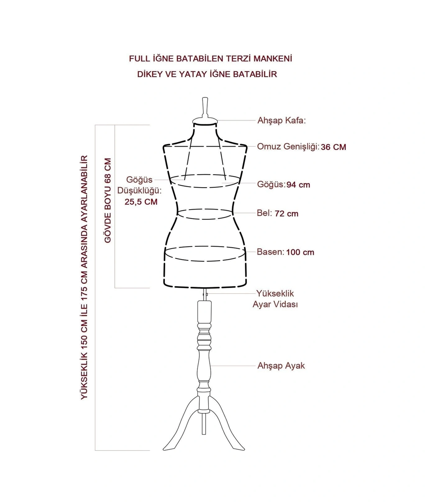 40 Beden Süngerli Terzi Mankeni Prova Mankeni- Farkı Keşfet 8402