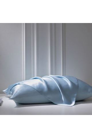 Antibakteriyel Terletmeyen İpek Saten Yastık Kılıfı 2'li 50x70 Mavi Mavi