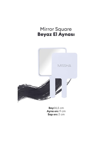 Missha Mirror Square Şık Tasarımlı El Makyaj Aynası Beyaz