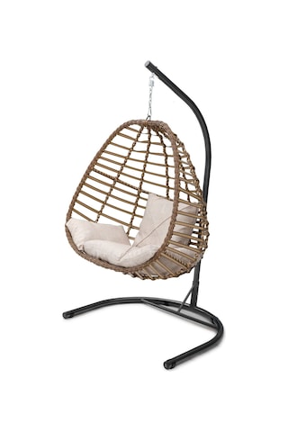 Tu Tienda Rattan Tek Kişilik Bahçe Balkon Ev Salıncağı,kahverengi Krem